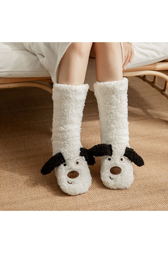 Women's Cute Sleeping Socks, Soft Warm Floor Socks, Non-Slip Gripper Slipper Socks for Home and Indoor Comfort