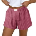 thumbnail image 1 of Women's Cute Soft Stripe Print Boxer Shorts - for Home, Beach, Parties, Comfortable Fit, 1 of 5