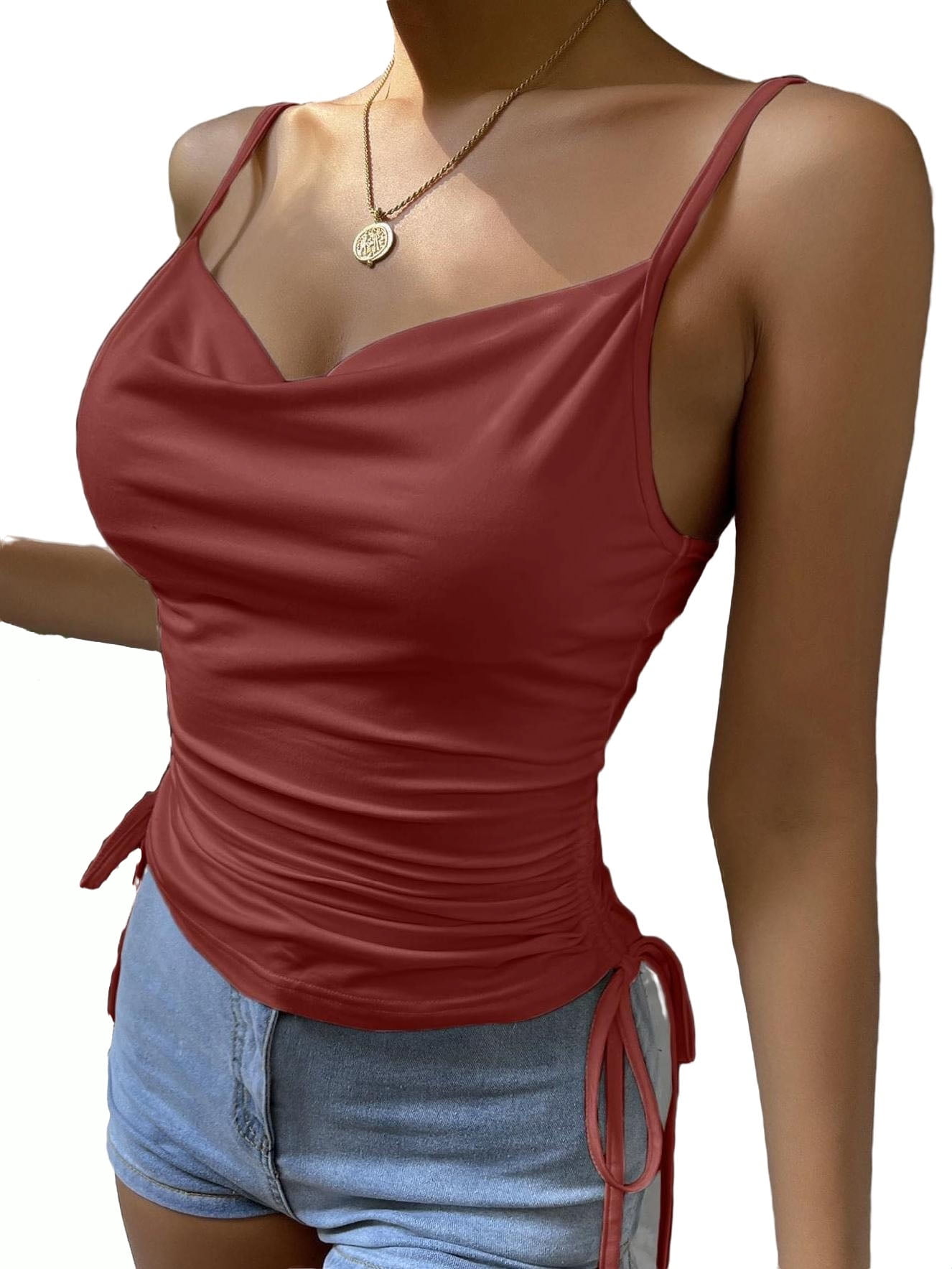 Women's Cute Spaghetti Strap Crop Cami Top XS(2) 