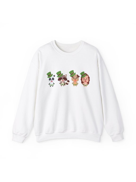 Women's Cute St. Patrick's Day Animal Sweatshirt, Animal Lover Sweater