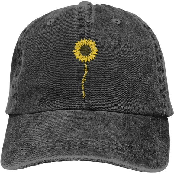 Women's Cute Sunflower Baseball Cap, Adjustable You are My Sunshine Hat, Funny Dad Hat