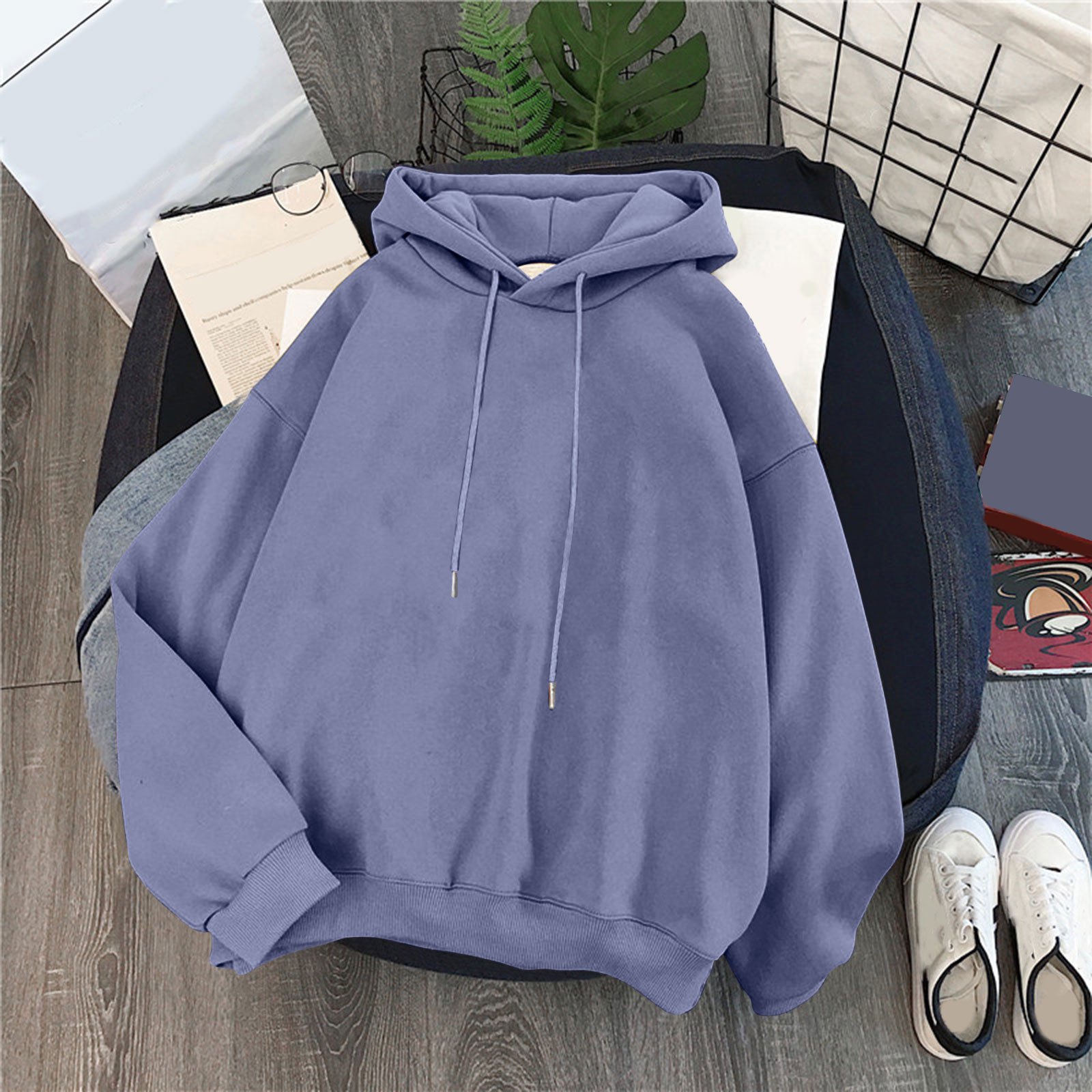 Women's Cute Sweatshirt Kawaii Long Sleeve Hoodie Cotton Pullover Tops For  Teen Girls Clothes Blue XL Cute Clothes for Teen Girls - Walmart.com