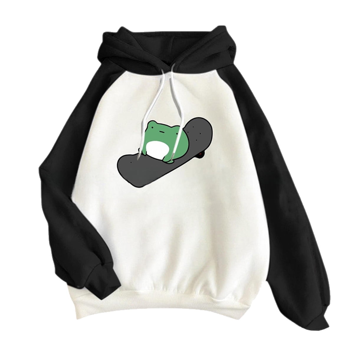 Cute Frog Frog Skateboarding Hoodie Frog On Skateboard Unisex