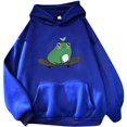 thumbnail image 1 of Women's Cute Sweatshirts Skateboarding Frog Long Sleeve Hoodie Pullover Tops, 1 of 3