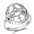 thumbnail image 1 of Women's Cutout Love Bird Heart Promise Ring .925 Sterling Silver Band Jewelry Female Male Size 9, 1 of 4