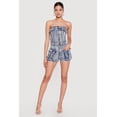 thumbnail image 1 of Women's Cutout Side Cargo Pocket Denim Rompers, 1 of 3