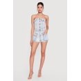thumbnail image 1 of Women's Cutout Side Cargo Pocket Denim Rompers, 1 of 3