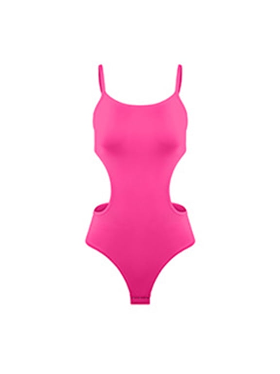 Women's Cutout Waist Bodysuit Open Crotch Shapewear High Cut Leg Body Shaper S