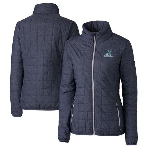 Women's Cutter & Buck Anthracite Citadel Bulldogs Vault Rainier PrimaLoft Eco Insulated Full-Zip Puffer Jacket
