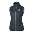 thumbnail image 1 of Women's Cutter & Buck Anthracite North Carolina Tar Heels Rainier PrimaLoft Eco Full-Zip Vest, 1 of 1