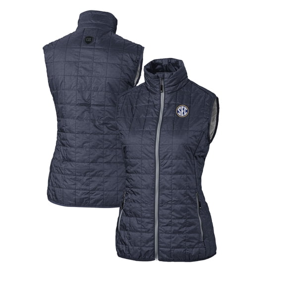 Women's Cutter & Buck Anthracite SEC Gear Rainier PrimaLoft Eco Insulated Full-Zip Puffer Vest