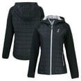 thumbnail image 1 of Women's Cutter & Buck  Black Albuquerque Isotopes Rainier Primaloft Eco Raglan Full-Zip Hybrid Jacket, 1 of 3