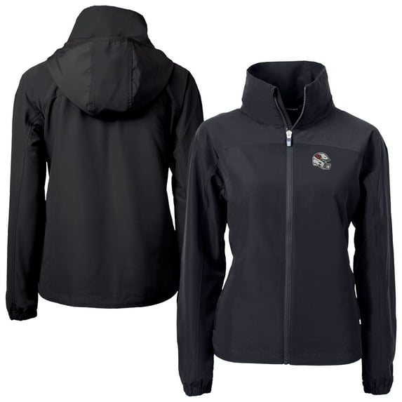 Women's Cutter & Buck Black Arizona Cardinals Helmet Charter Eco Recycled Full-Zip Jacket