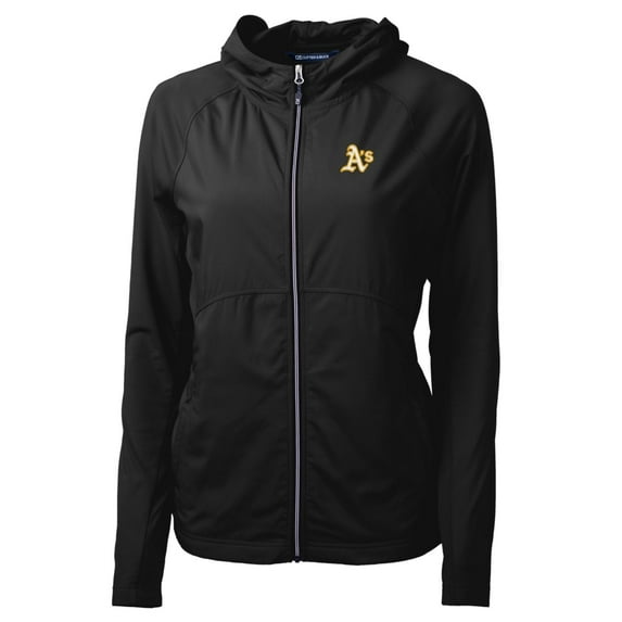 Women's Cutter & Buck Black Athletics Adapt Eco Knit Full-Zip Jacket