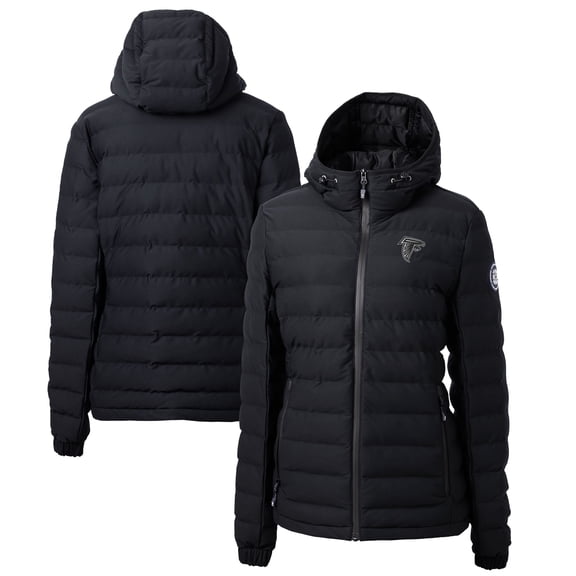 Women's Cutter & Buck Black Atlanta Falcons Mission Ridge Repreve- Eco Insulated Full-Zip Hoodie Puffer Jacket