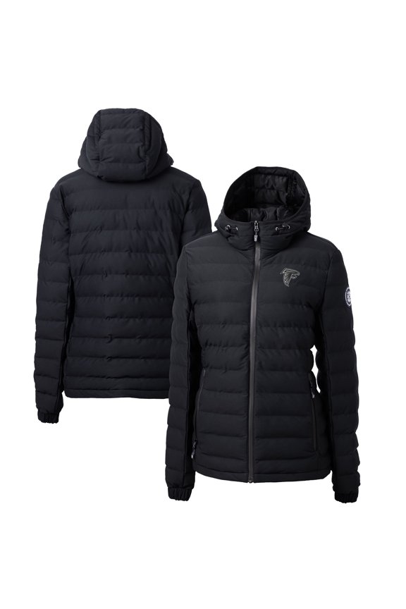 Women's Cutter & Buck Black Atlanta Falcons Mission Ridge Repreve- Eco Insulated Full-Zip Hoodie Puffer Jacket