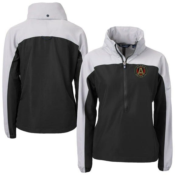 Women's-Cutter & Buck  Black Atlanta United FC Charter Eco Recycled Full-Zip Anorak Jacket