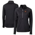 thumbnail image 1 of Women's Cutter & Buck Black Baltimore Orioles  DryTec Adapt Eco Knit Stretch Recycled Raglan Half-Zip Top, 1 of 3