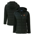 thumbnail image 1 of Women's Cutter & Buck  Black Baltimore Orioles Evoke Hybrid Eco Softshell Recycled Full-Zip Hoodie Jacket, 1 of 3