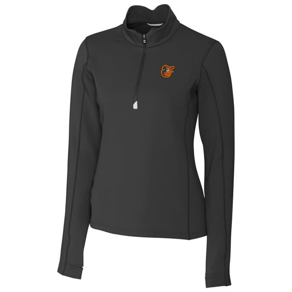 Women's Cutter & Buck Black Baltimore Orioles Traverse Half-Zip Pullover Jacket