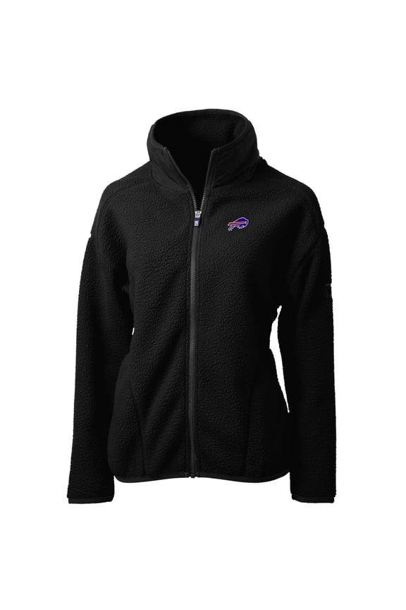 Women's Cutter & Buck Black Buffalo Bills Cascade Eco Sherpa Fleece Full-Zip Jacket