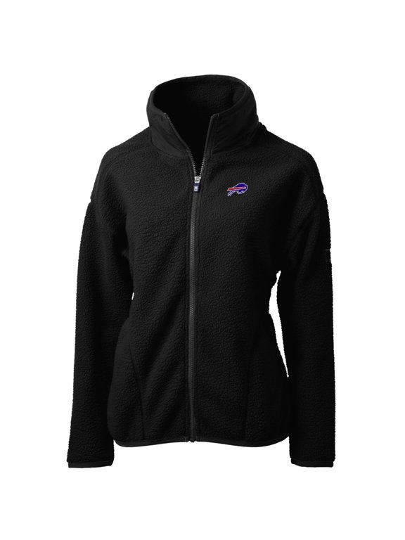 Women's Cutter & Buck Black Buffalo Bills Cascade Eco Sherpa Fleece Full-Zip Jacket