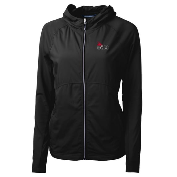 Women's Cutter & Buck Black Central Missouri Mules Adapt Eco Knit Full-Zip Jacket