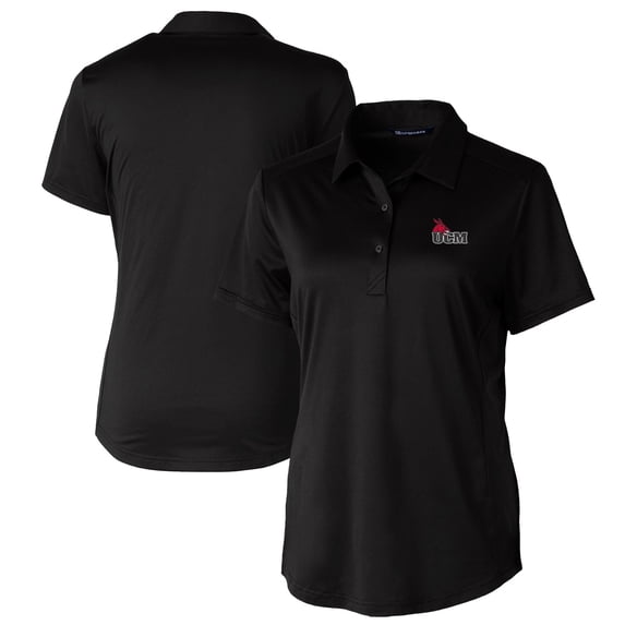 Women's Cutter & Buck Black Central Missouri Mules Prospect Textured Stretch Polo