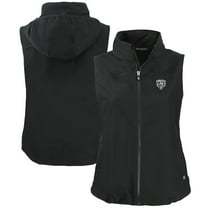 Women's Cutter & Buck Black Chicago Bears Charter Eco Recycled Full-Zip Hoodie Vest