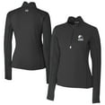 thumbnail image 1 of Women's Cutter & Buck Black Cleveland Browns Traverse Stretch Eco Quarter-Zip Pullover Top, 1 of 3