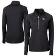 thumbnail image 1 of Women's Cutter & Buck Black Cleveland Guardians Adapt Eco Knit Stretch Recycled Half-Zip DryTec Top, 1 of 3