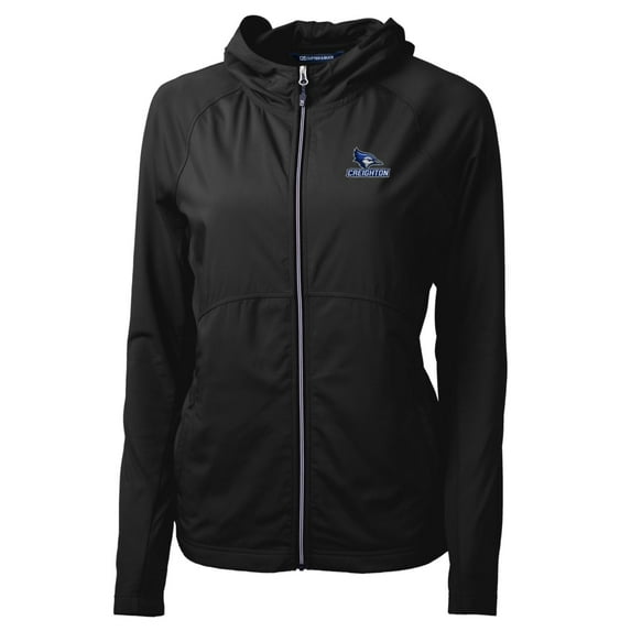 Women's Cutter & Buck Black Creighton Bluejays Adapt Eco Knit Full-Zip Jacket