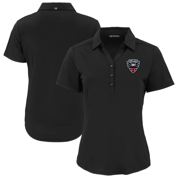 Women's Cutter & Buck  Black D.C. United Forge Eco Stretch Recycled Polo