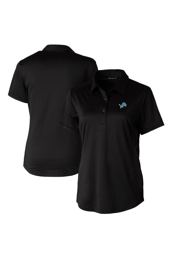 Women's Cutter & Buck Black Detroit Lions Prospect Textured Stretch Polo