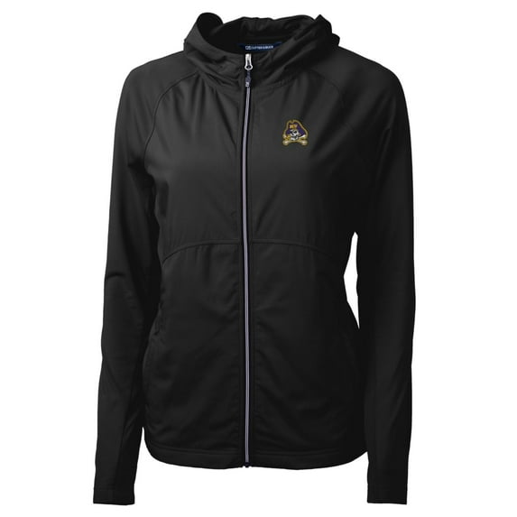Women's Cutter & Buck Black ECU Pirates Adapt Eco Knit Full-Zip Jacket