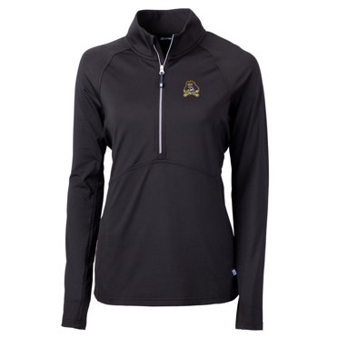Women's Cutter & Buck Black ECU Pirates Adapt Eco Knit Half-Zip Pullover Jacket