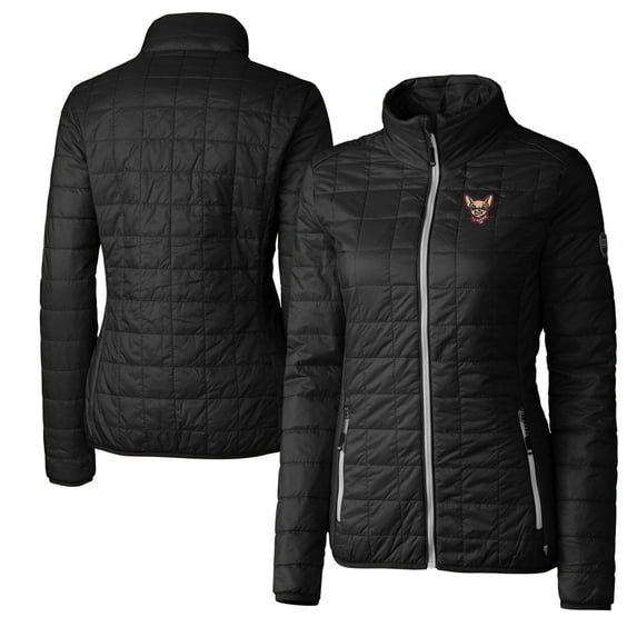 Women's Cutter & Buck Black El Paso Chihuahuas Rainier Primaloft Eco Full-Zip Jacket