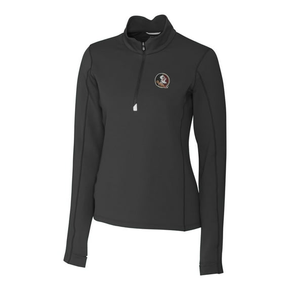 Women's Cutter & Buck Black Florida State Seminoles Traverse Half-Zip Pullover Jacket