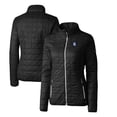 thumbnail image 1 of Women's Cutter & Buck Black Fresno State Bulldogs Vault Rainier PrimaLoft Eco Insulated Full-Zip Puffer Jacket, 1 of 3