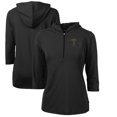 thumbnail image 1 of Women's Cutter & Buck Black Georgia Tech Yellow Jackets Vault Virtue Eco Pique Recycled Half-Zip Pullover Hoodie, 1 of 3