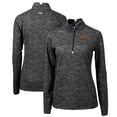 thumbnail image 1 of Women's Cutter & Buck Black Idaho State Bengals Traverse Camo Stretch Quarter-Zip Pullover Top, 1 of 3