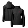 thumbnail image 1 of Women's Cutter & Buck  Black Indiana Hoosiers Charter Eco Recycled Half-Zip Anorak Jacket, 1 of 3