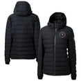 thumbnail image 1 of Women's-Cutter & Buck  Black Inter Miami CF Mission Ridge Repreve Eco Insulated Hooded Puffer Jacket, 1 of 3