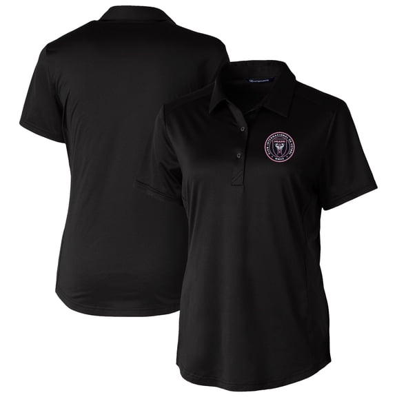 Women's-Cutter & Buck Black Inter Miami CF Prospect Eco Textured Stretch Recycled Polo