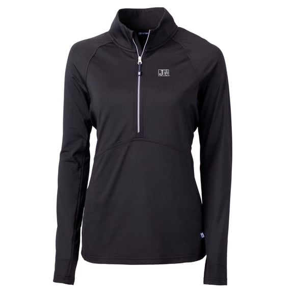 Women's Cutter & Buck Black Jackson State Tigers Adapt Eco Knit Half-Zip Pullover Jacket