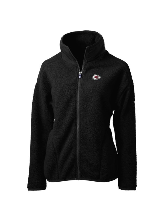 Women's Cutter & Buck Black Kansas City Chiefs Cascade Eco Sherpa Fleece Full-Zip Jacket