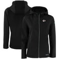 thumbnail image 1 of Women's Cutter & Buck Black Kansas City Chiefs Evoke Eco Softshell Recycled Full-Zip Hooded Jacket, 1 of 3