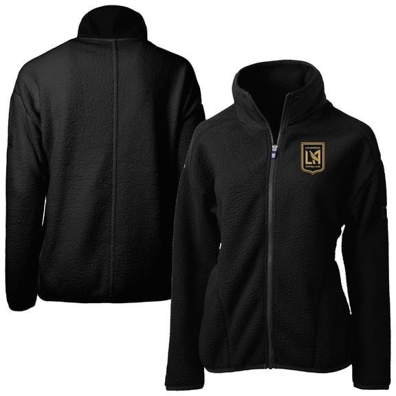 Women's Cutter & Buck Black LAFC Cascade Eco Fleece Full-Zip Jacket