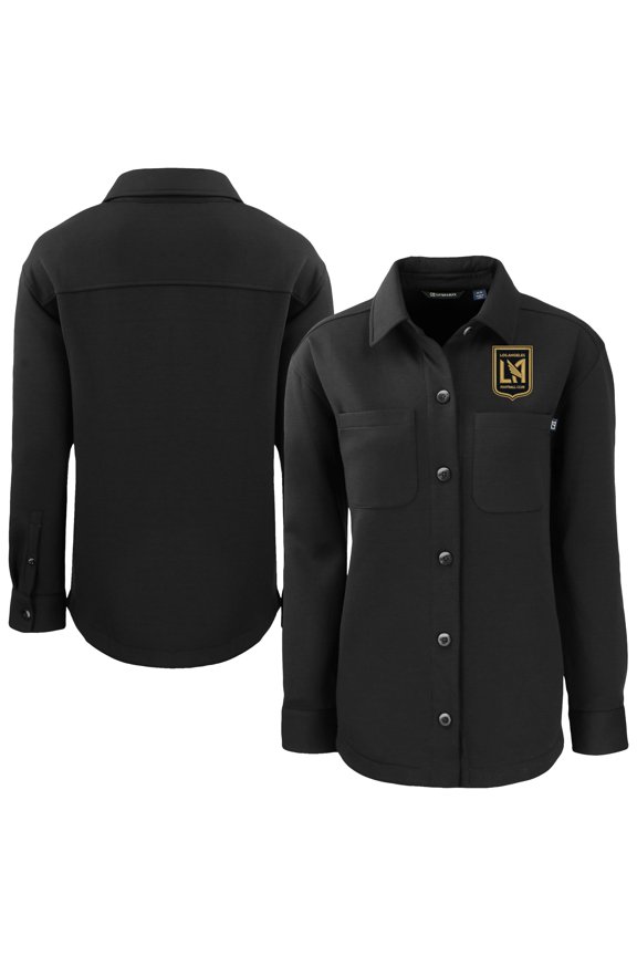 Women's-Cutter & Buck  Black LAFC Roam Eco Recycled Shirt Jacket