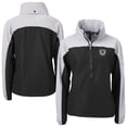 thumbnail image 1 of Women's Cutter & Buck Black Las Vegas Raiders  Charter Eco Recycled Half-Zip Hooded Anorak Jacket, 1 of 3